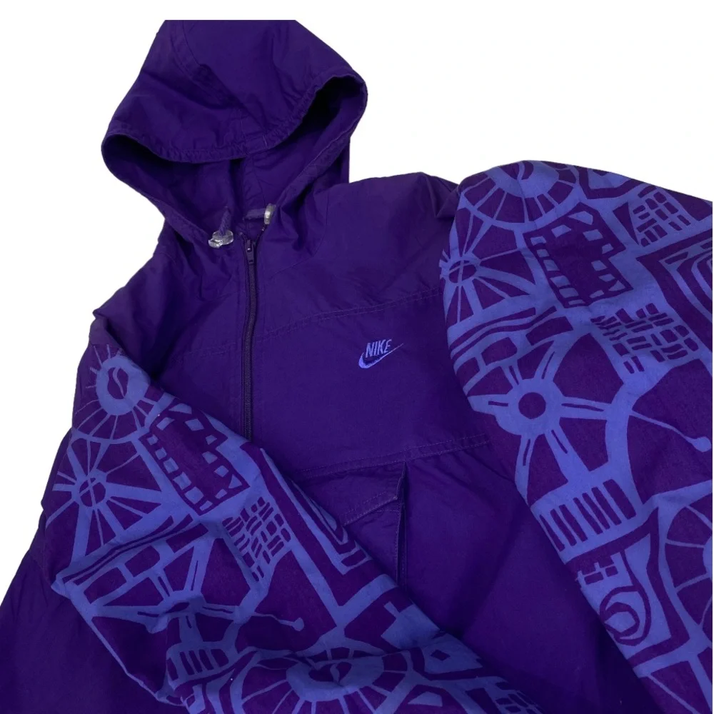Unisex Gray Tag Nike Windbreaker Size M Vintage Purple Jacket Gray Tag Taiwan